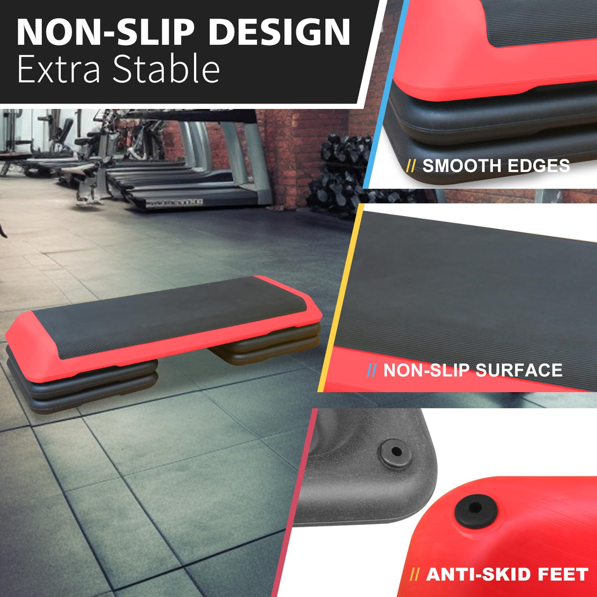 43'' Adjustable Aerobic Exercise Step Platform with 4 Stackable Risers K202420