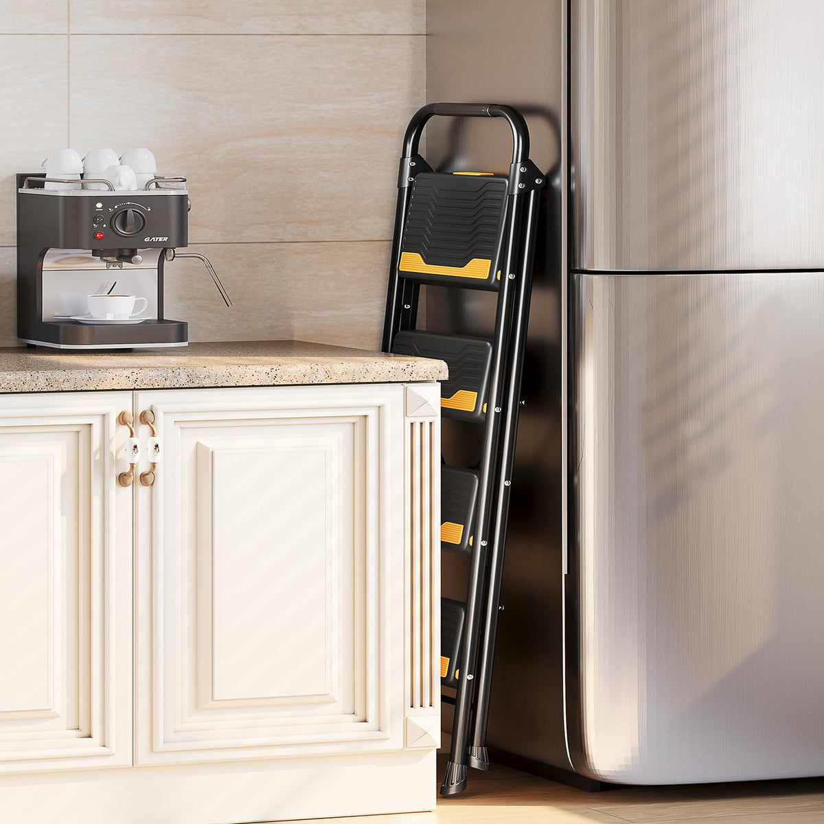 4 Step Ladder Black T185