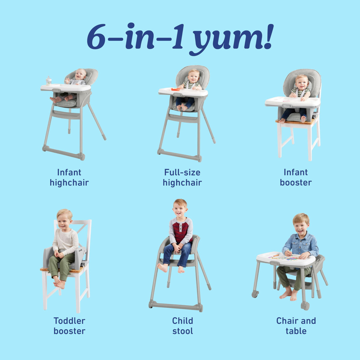 6-in-1 Convertible Highchair X654417