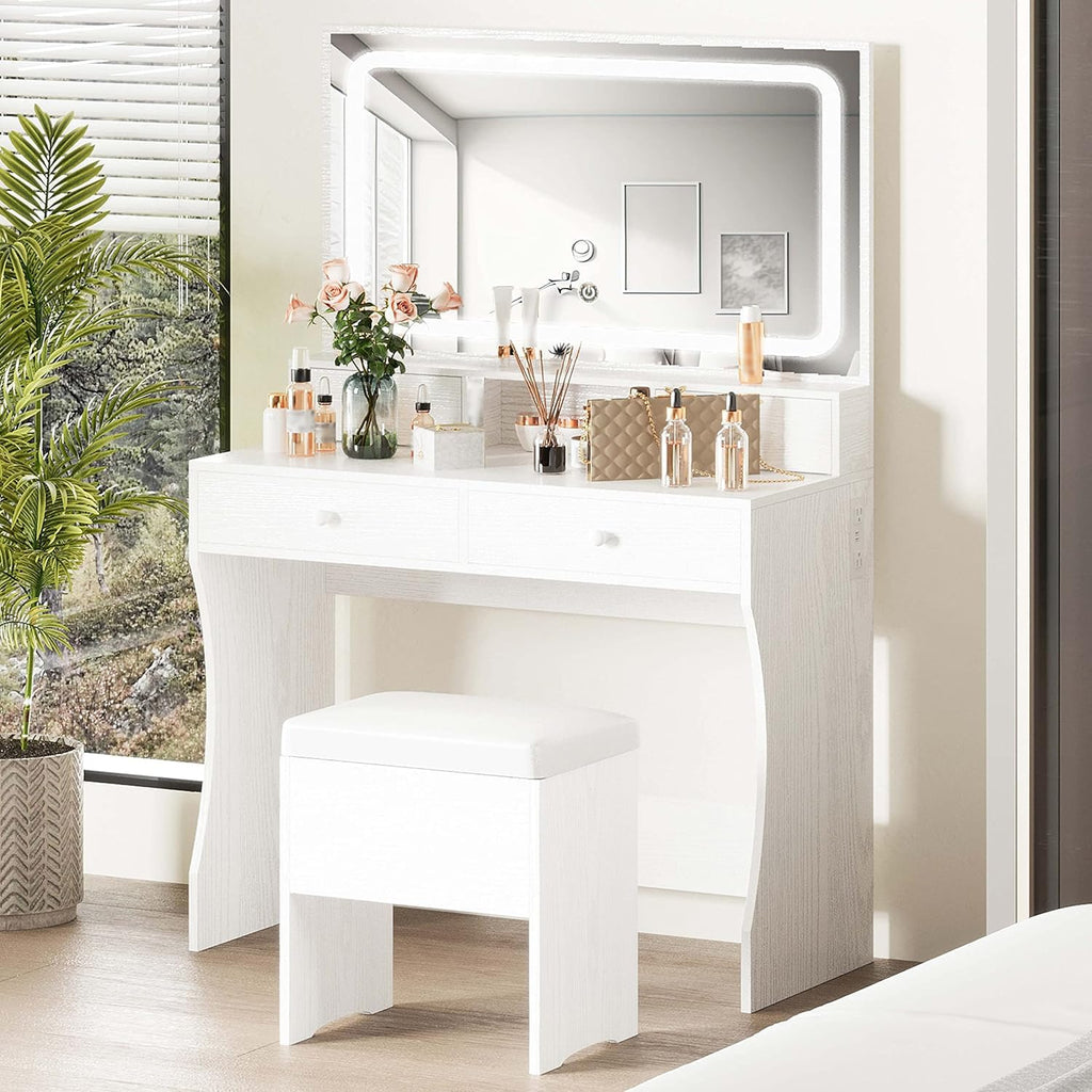 Vanity Desk with Charging Station B475