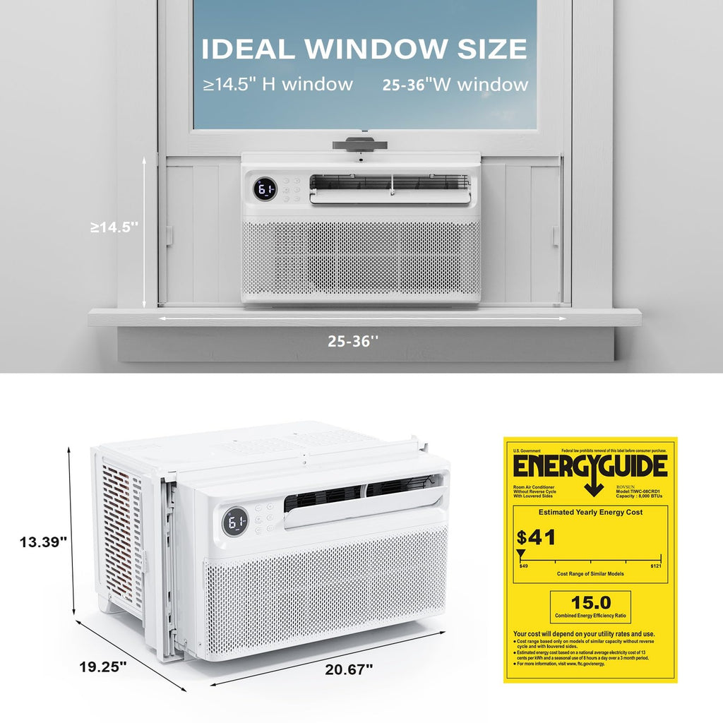 8000 BTU Window Air Conditioner with Inverter Compressor R74311
