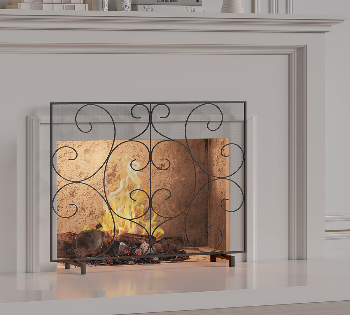 Handcrafted Metal Mesh Fireplace Screen L4197