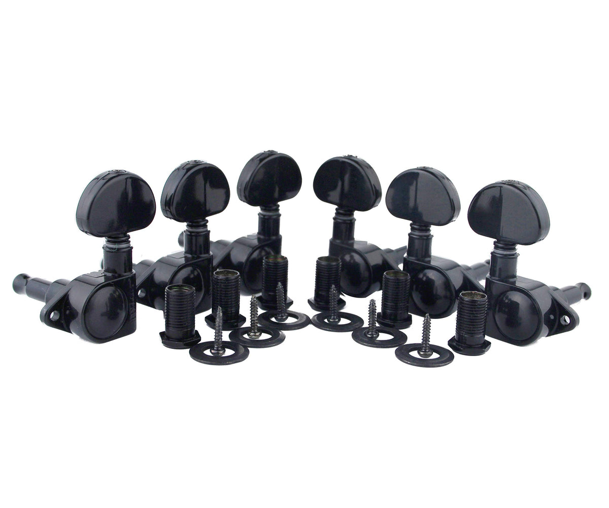 Guitar Machine Heads 3L + 3R Black C70607