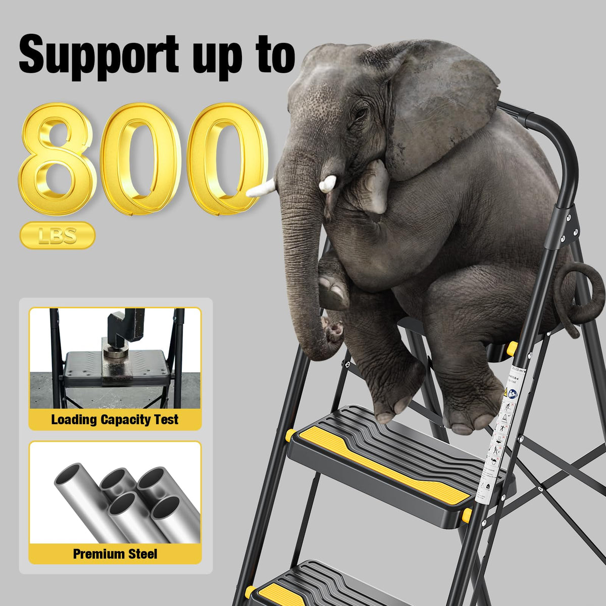 4 Step Ladder Black T185