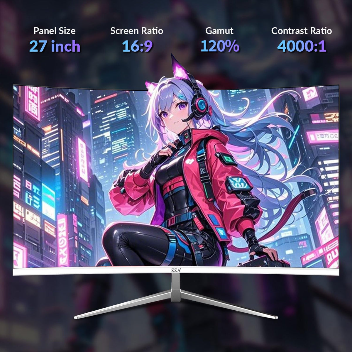 27 inch White Curved Gaming Monitor D5462
