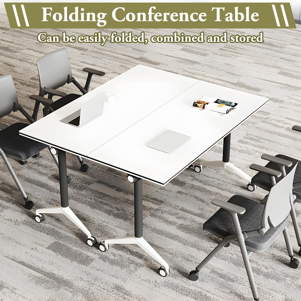 Foldable Mobile Seminar Table with Locking Casters, 8 Pack Z80295