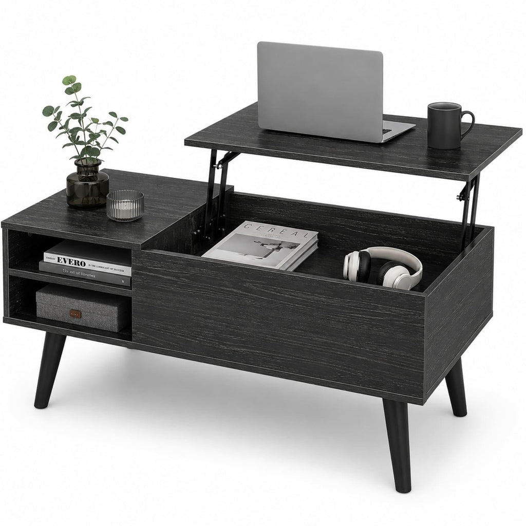 Lift Top Coffee Table with Hidden Storage, Black X5634