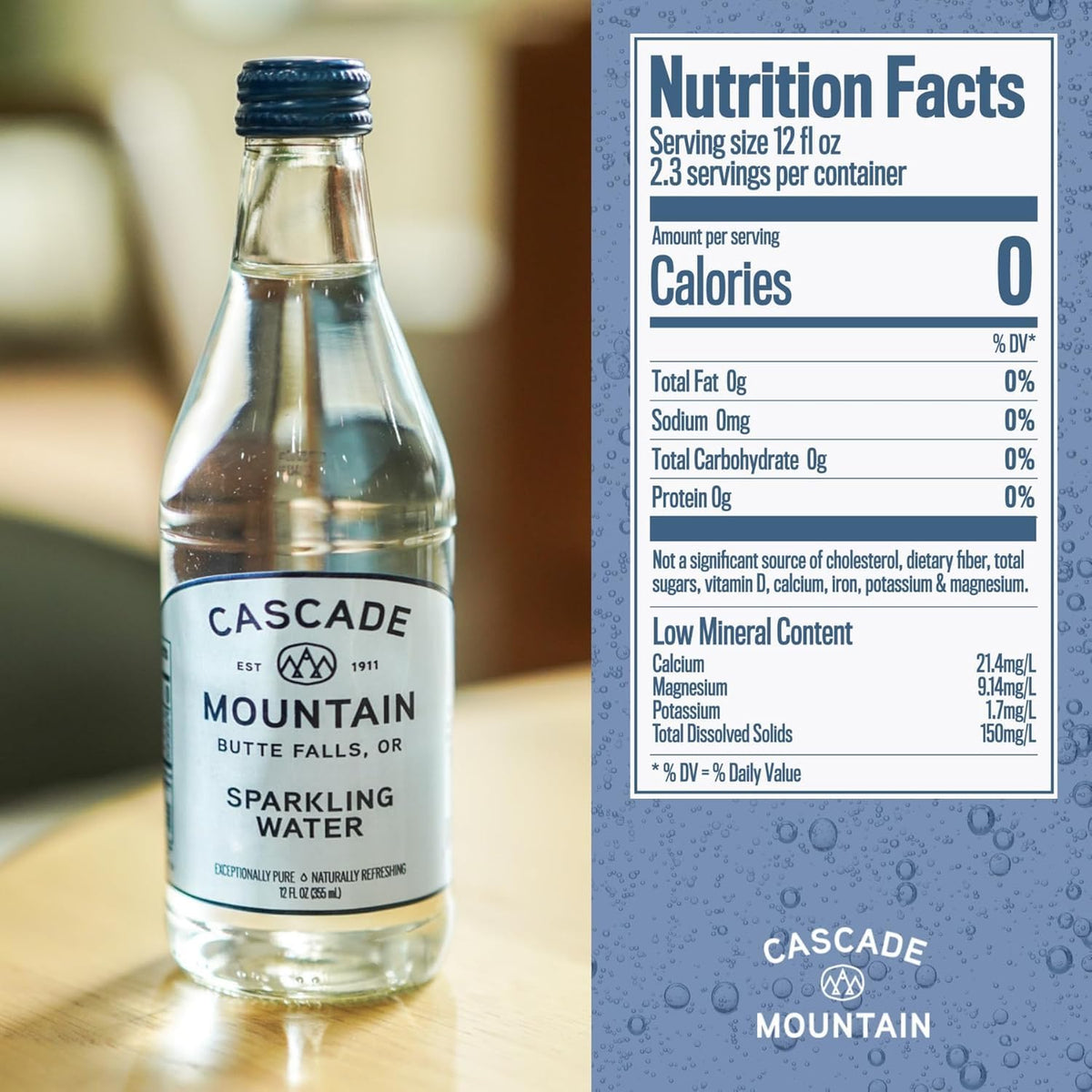 Sparkling Mineral Water in Glass Bottle 12oz 12 Pack I79712