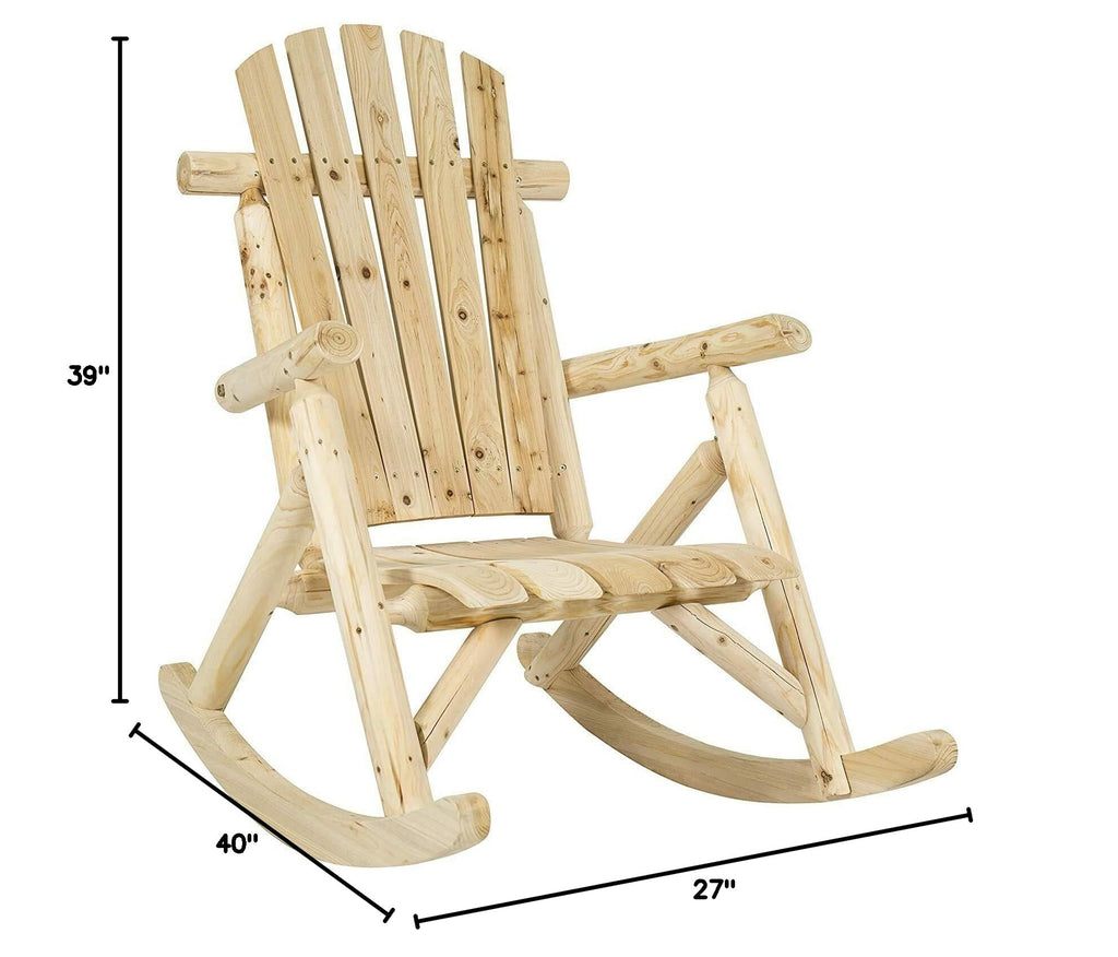 Log Pine and Fir Wood Rocking Chair with Armrest K2168