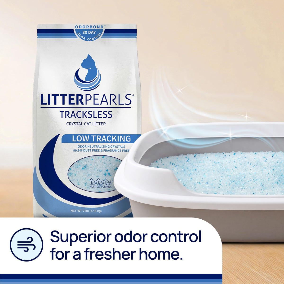 Unscented Non-Clumping Crystal Cat Litter, 7 lb E17973
