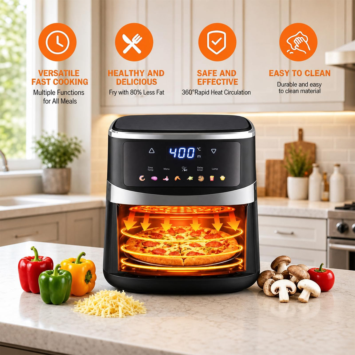6QT Digital Air Fryer with Touchscreen J3179