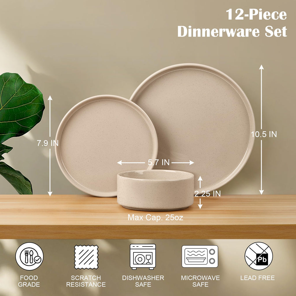 Stoneware Dinnerware Set with Pasta Bowls, Set of 4 R8551