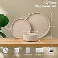 Stoneware Dinnerware Set with Pasta Bowls, Set of 4 R8551