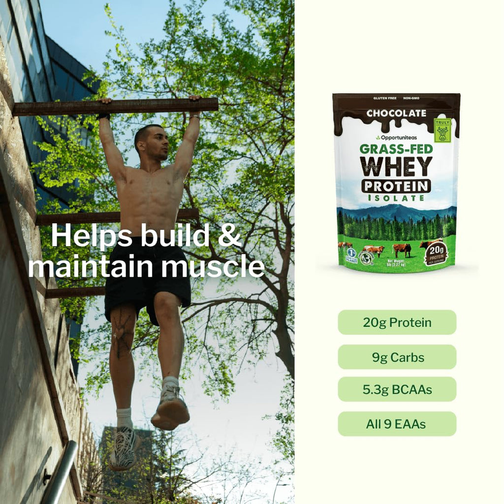 Chocolate Grass Fed Whey Protein Isolate Powder, 5 lb M413868