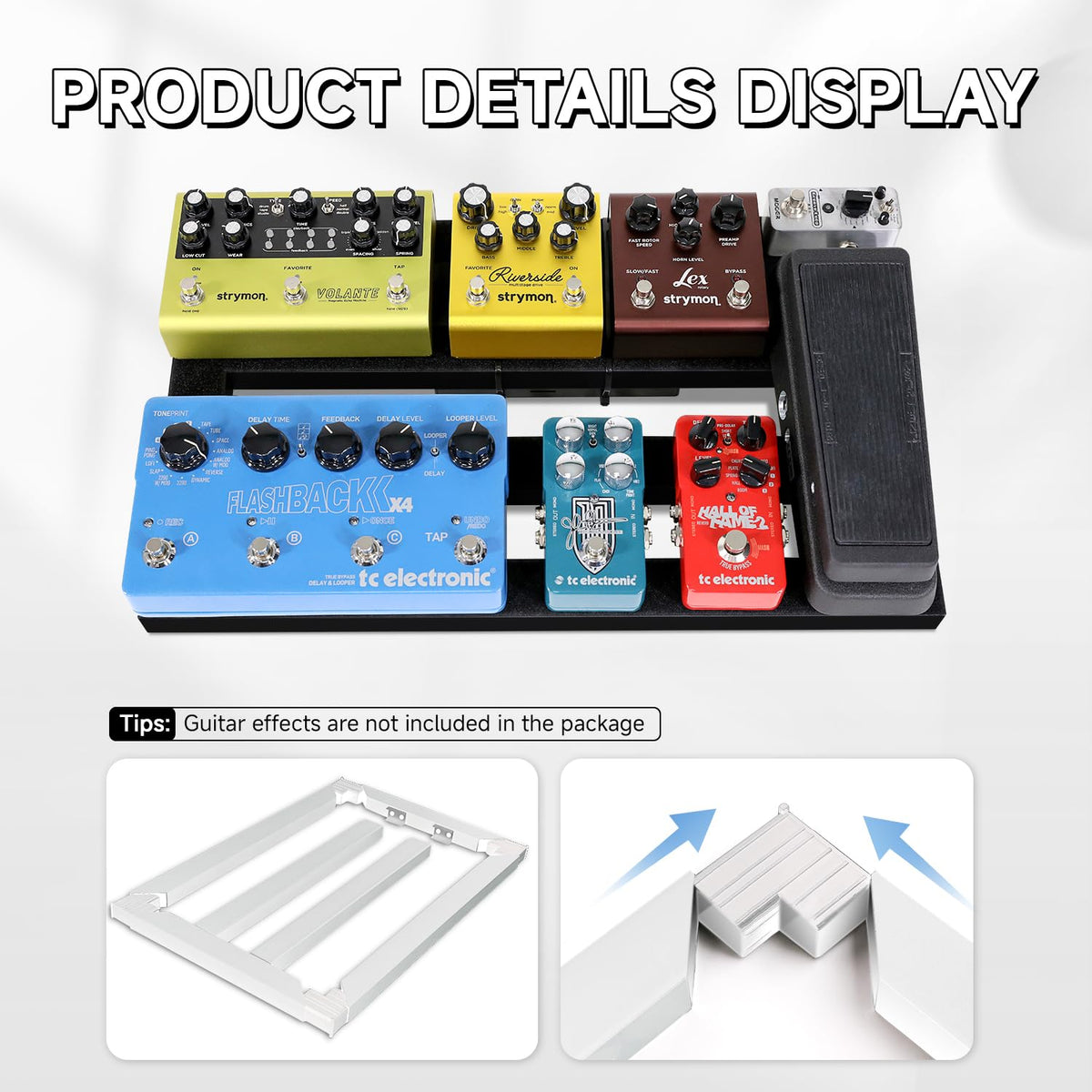 Aluminum Alloy Guitar Pedal Board with Carry Bag W940154