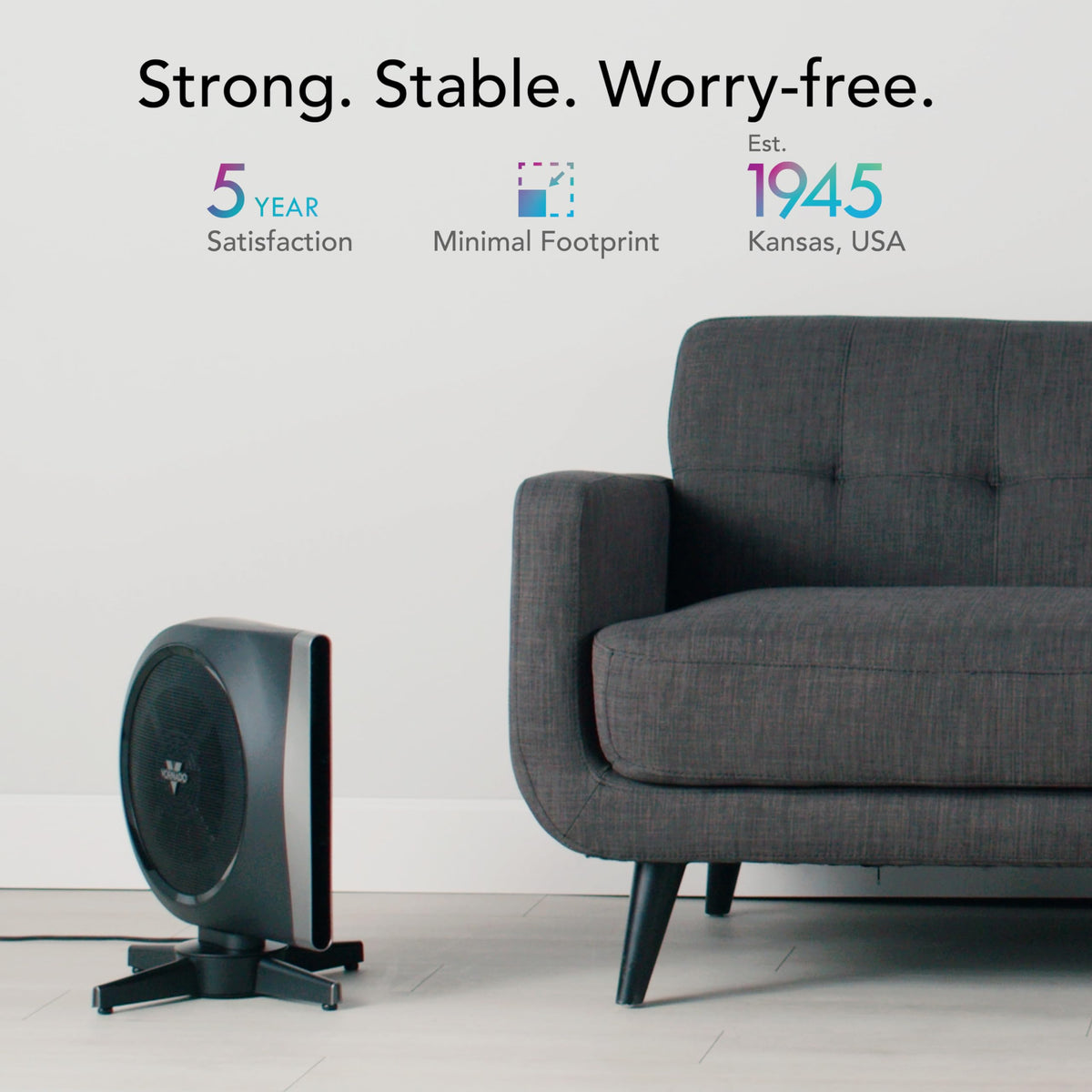 Compact Oscillating High Velocity Floor Fan with Remote Control, 5 Speeds, Black X420629