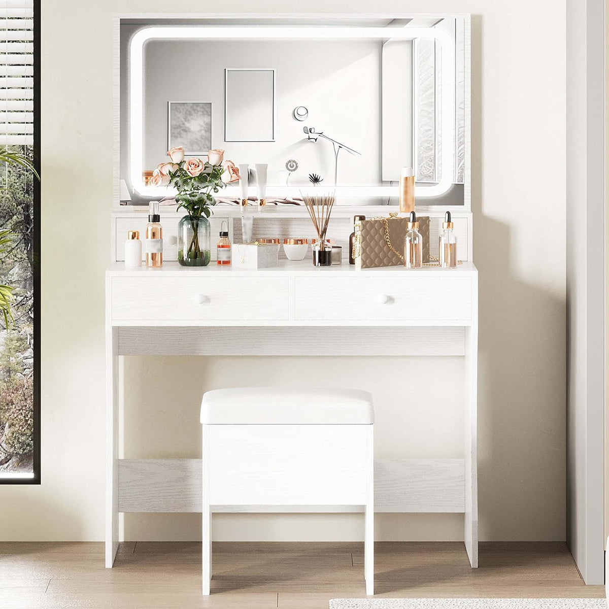 Vanity Desk with Charging Station B475