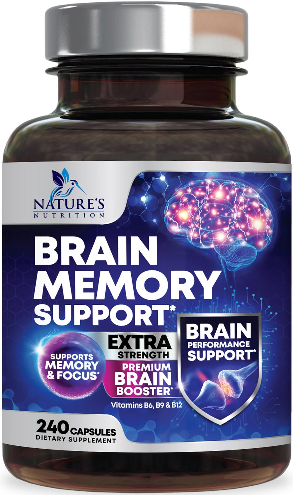 Brain Memory Supplement Pills 240 Capsules B81314