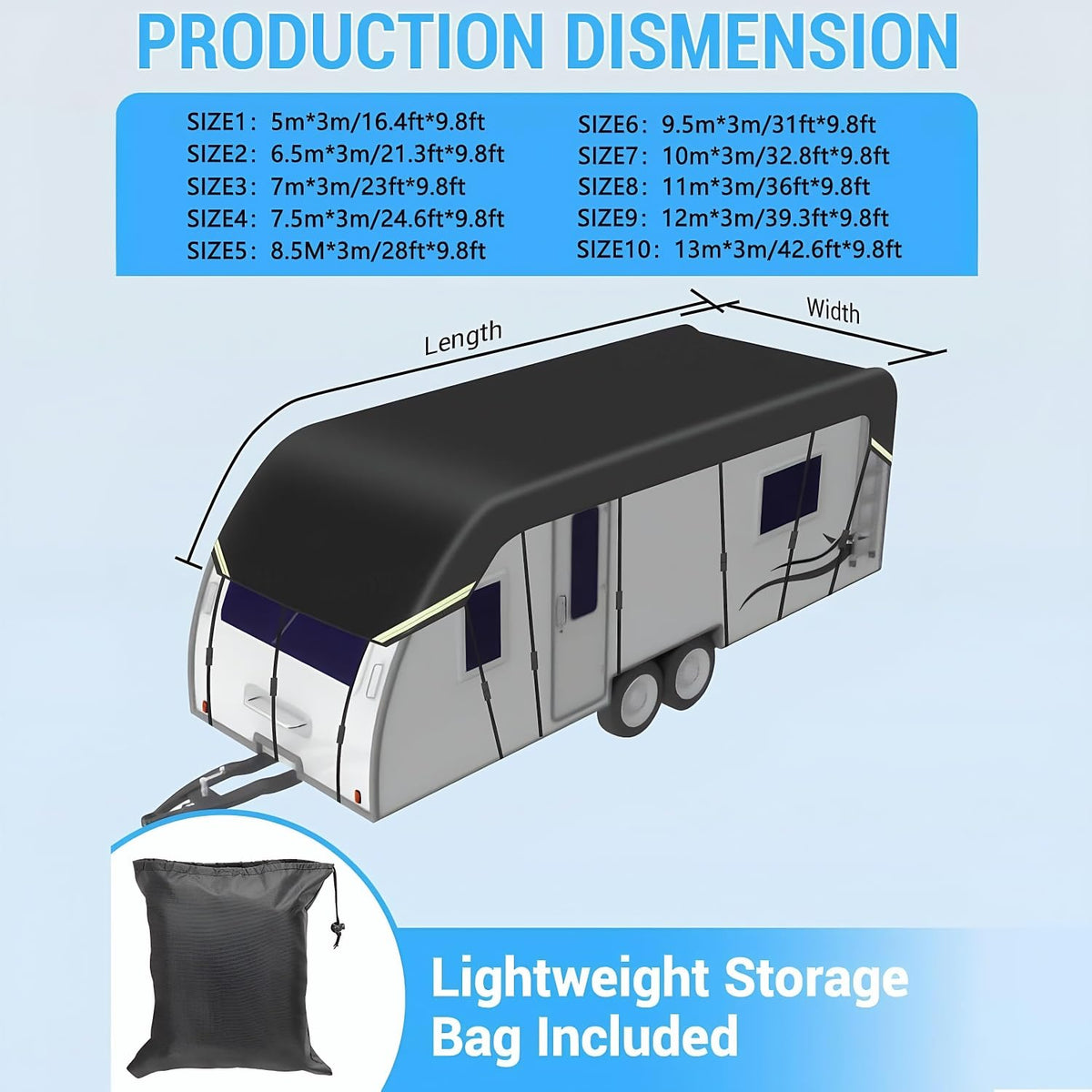 Heavy Duty Waterproof UV Resistant RV Roof Cover Q90673