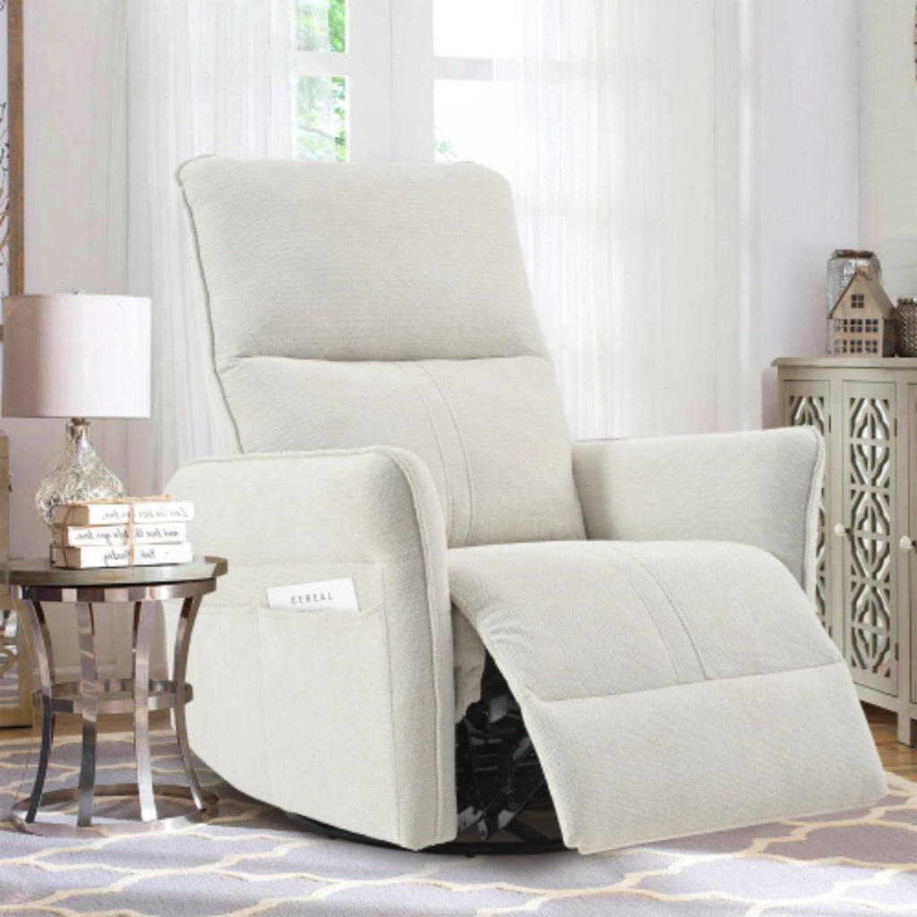 Blue-Gray Snowflake Velvet Swivel Rocker Recliner Z713