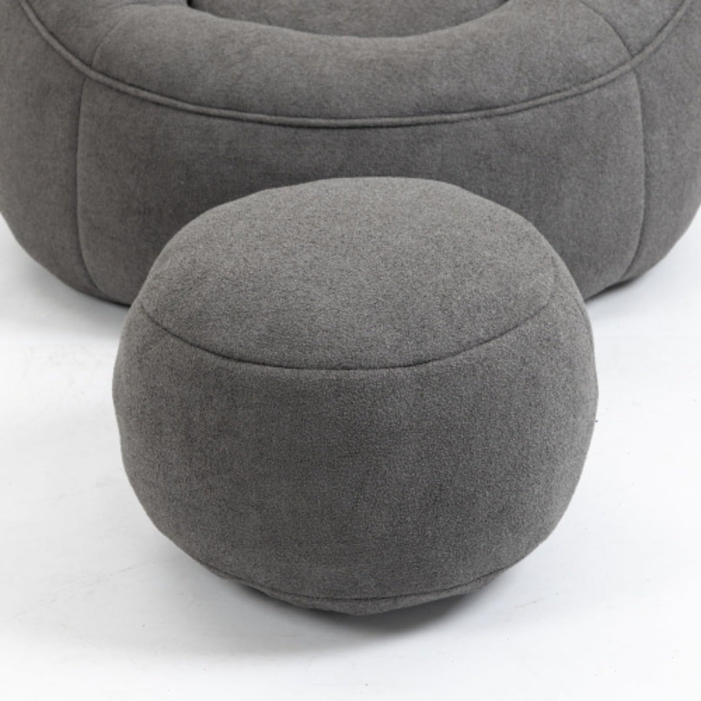 Microfiber Memory Foam Bean Bag Chair with Footstool S888352