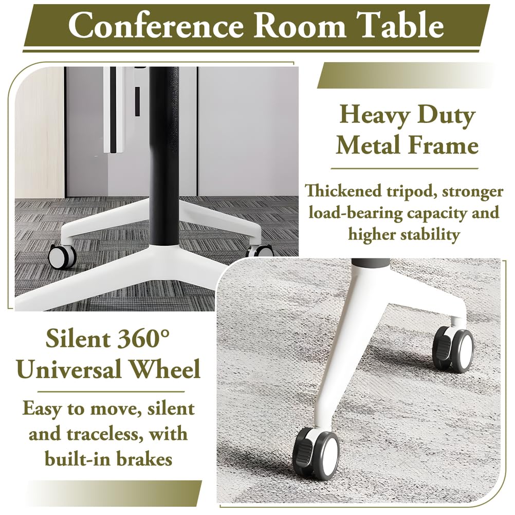 Foldable Mobile Seminar Table with Locking Casters, 8 Pack Z80295
