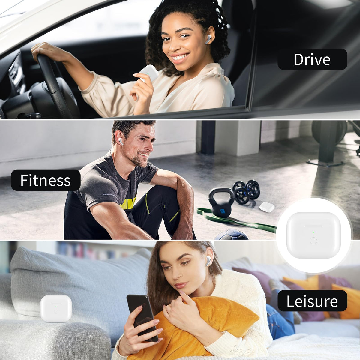 Wireless Charging Case Replacement with Bluetooth Pairing Sync Button V8073