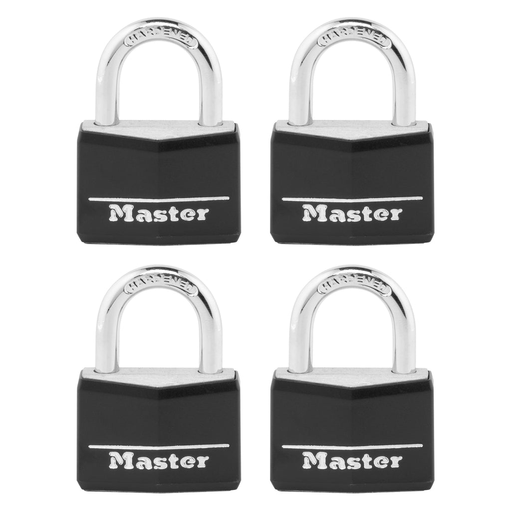 Black 4 Pack Covered Aluminum Keyed Padlock Y161
