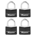 Black 4 Pack Covered Aluminum Keyed Padlock Y161