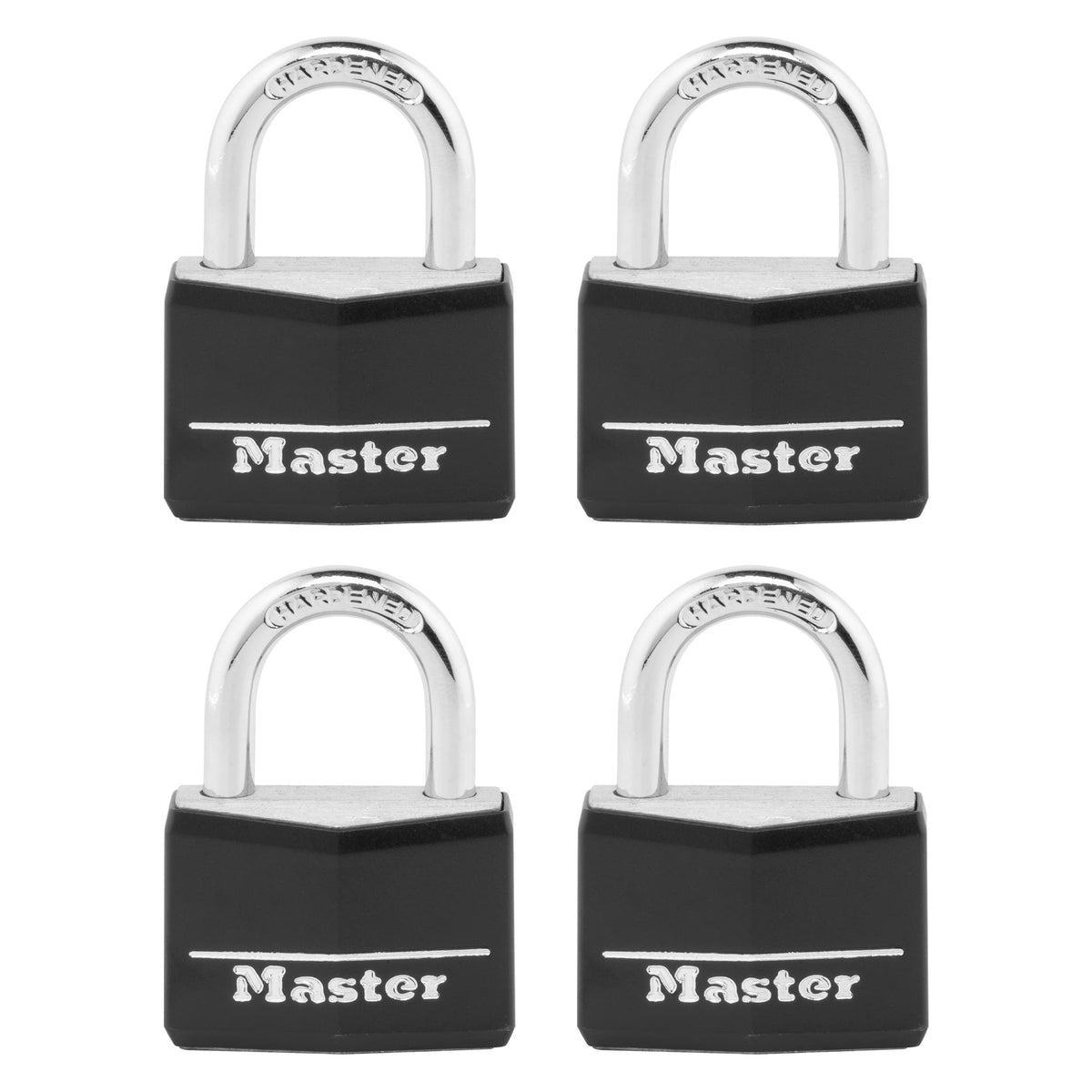 Black 4 Pack Covered Aluminum Keyed Padlock Y161