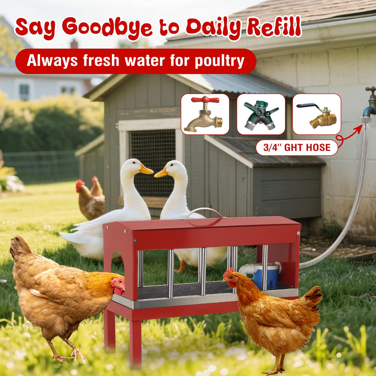 Stainless Steel Automatic Chicken Waterer M3523