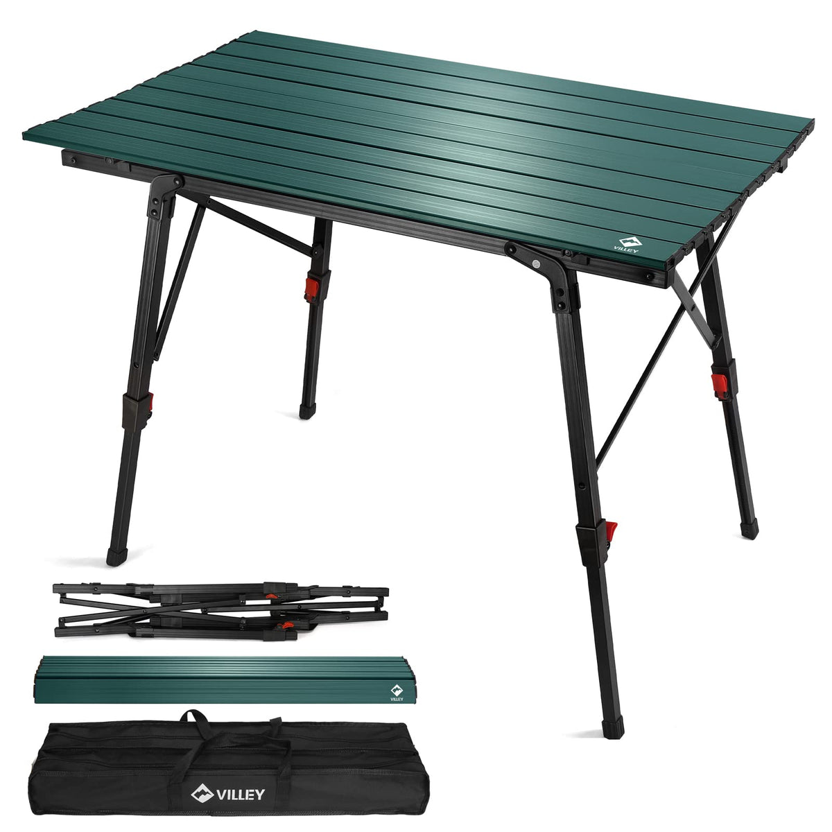 Portable Aluminum Camping Table with Adjustable Legs E848608