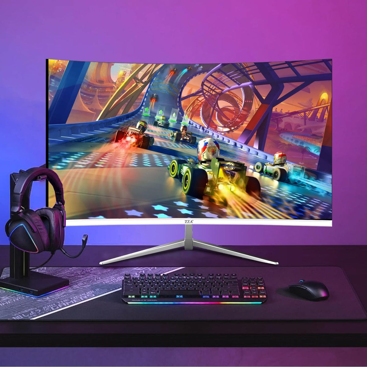 27 inch White Curved Gaming Monitor D5462