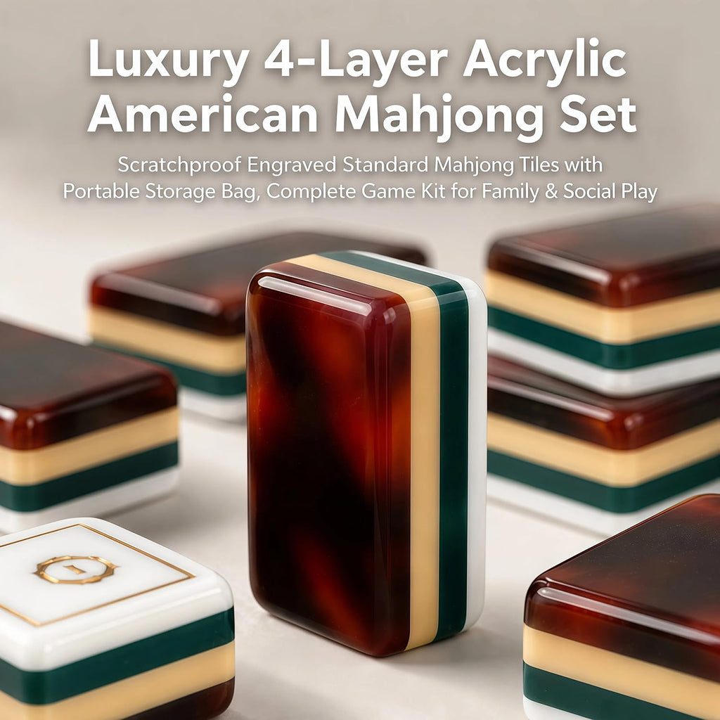 4 Layer Acrylic Mahjong Tile Set Y6091