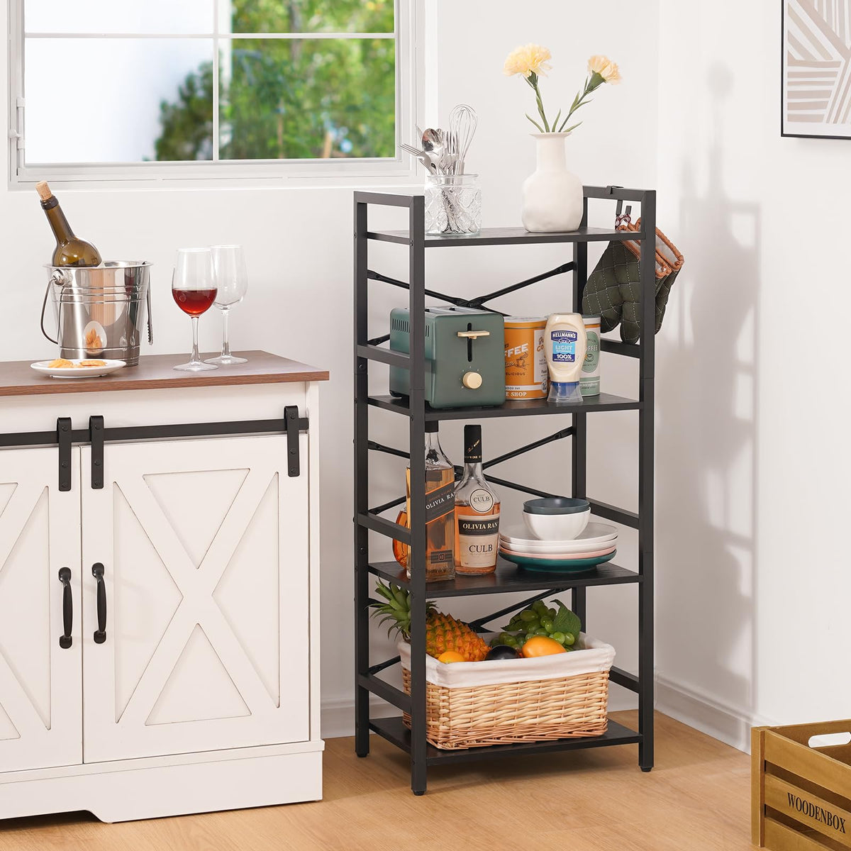 4 Tier Metal Wood Bookshelf G987847