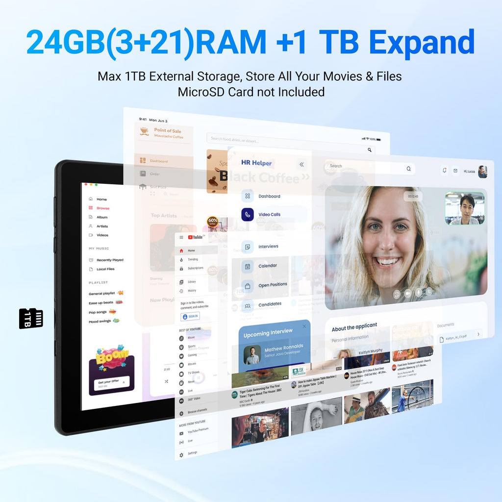 10.1" Android Tablet 24GB RAM 64GB ROM 6000mAh J576414