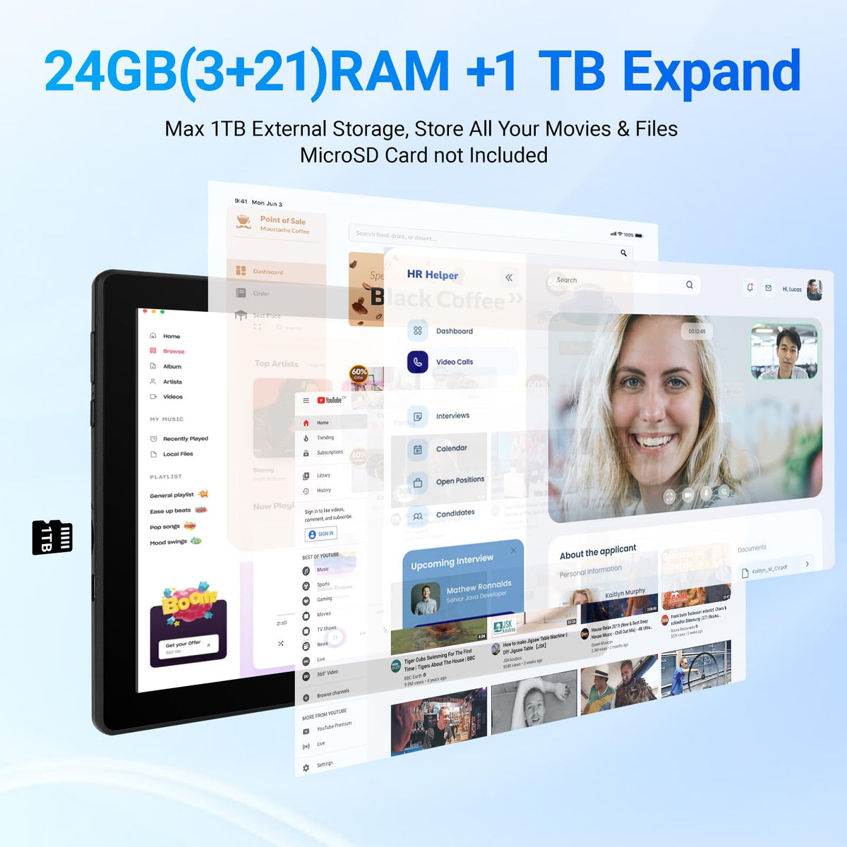 10.1" Android Tablet 24GB RAM 64GB ROM 6000mAh J576414
