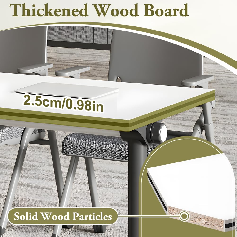 Foldable Mobile Seminar Table with Locking Casters, 8 Pack Z80295