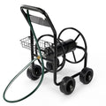 4-Wheel Portable Garden Hose Reel Cart with Storage Basket S3373
