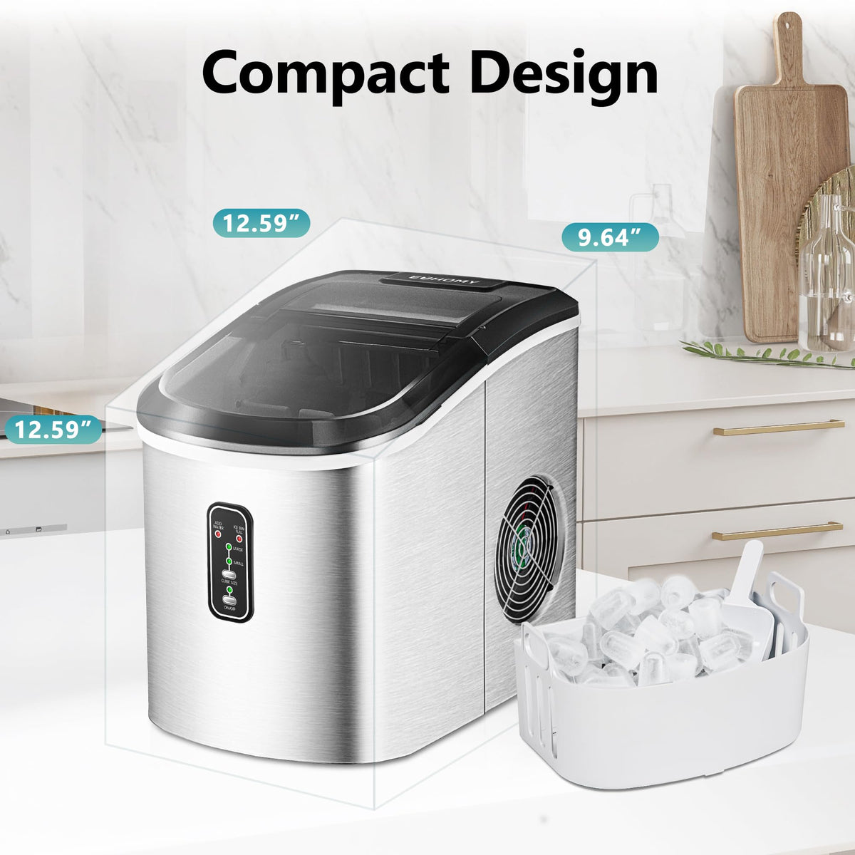 Countertop Ice Maker with Ice Scoop and Basket G83544