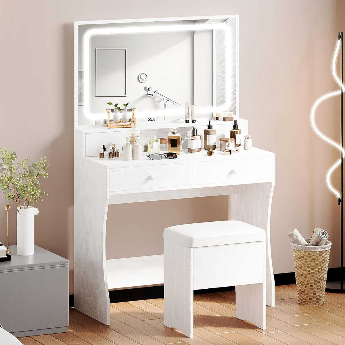 Vanity Desk with Charging Station B475