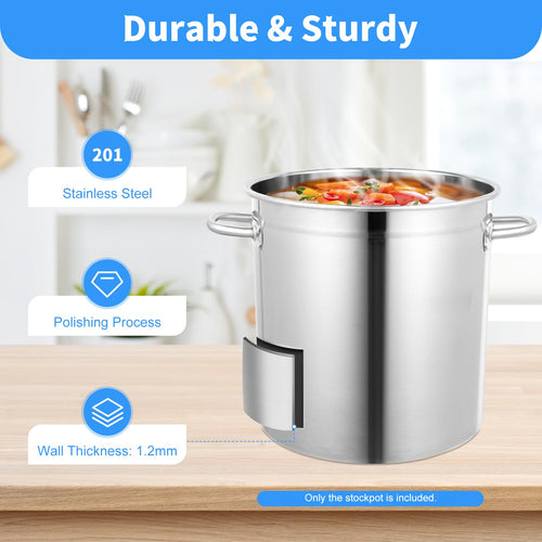 30 QT Stainless Steel Stock Pot with Lid U398