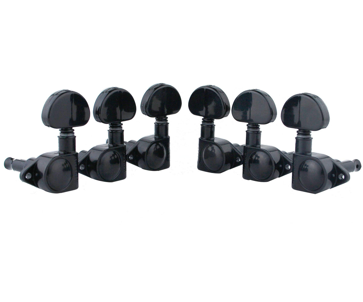 Guitar Machine Heads 3L + 3R Black C70607