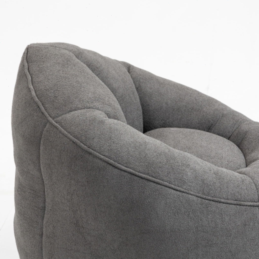 Microfiber Memory Foam Bean Bag Chair with Footstool S888352