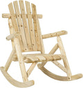 Log Pine and Fir Wood Rocking Chair with Armrest K2168