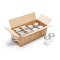 8 Glass Clear Jars with Lids & Bands W357