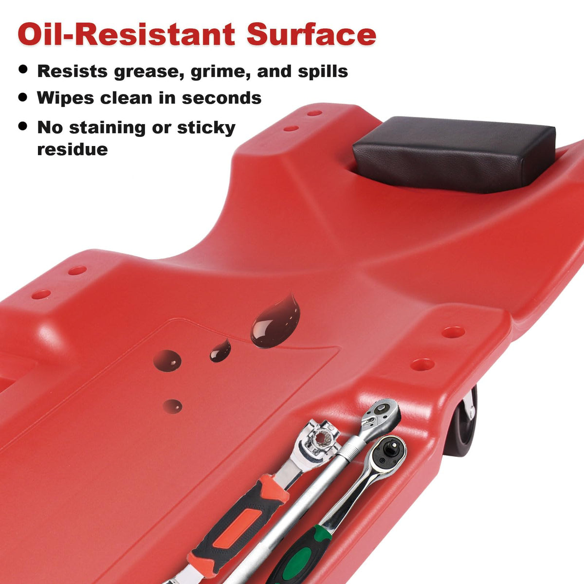 40 Inch Heavy Duty 500 lbs Rolling Car Creeper with Padded Headrest A837790