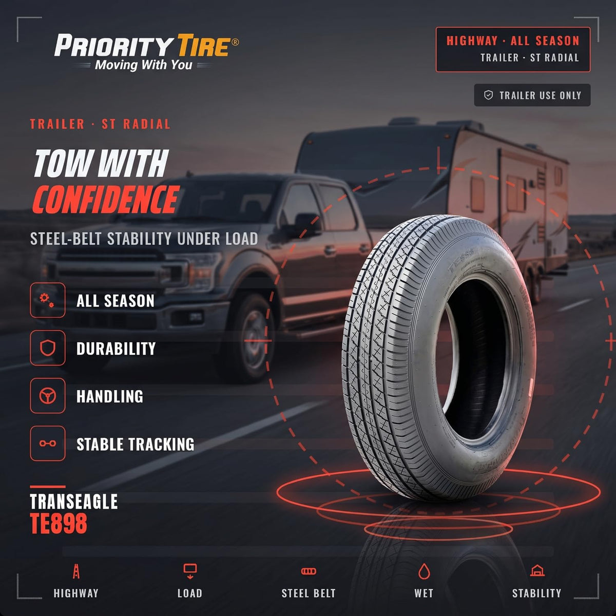 All Season 80L 6 Ply Trailer Bias Tire I607