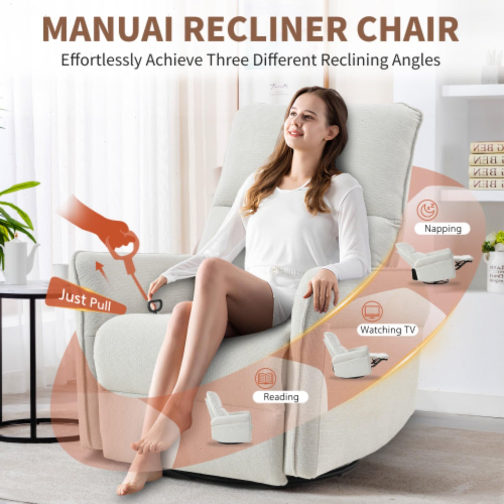 Blue-Gray Snowflake Velvet Swivel Rocker Recliner Z713