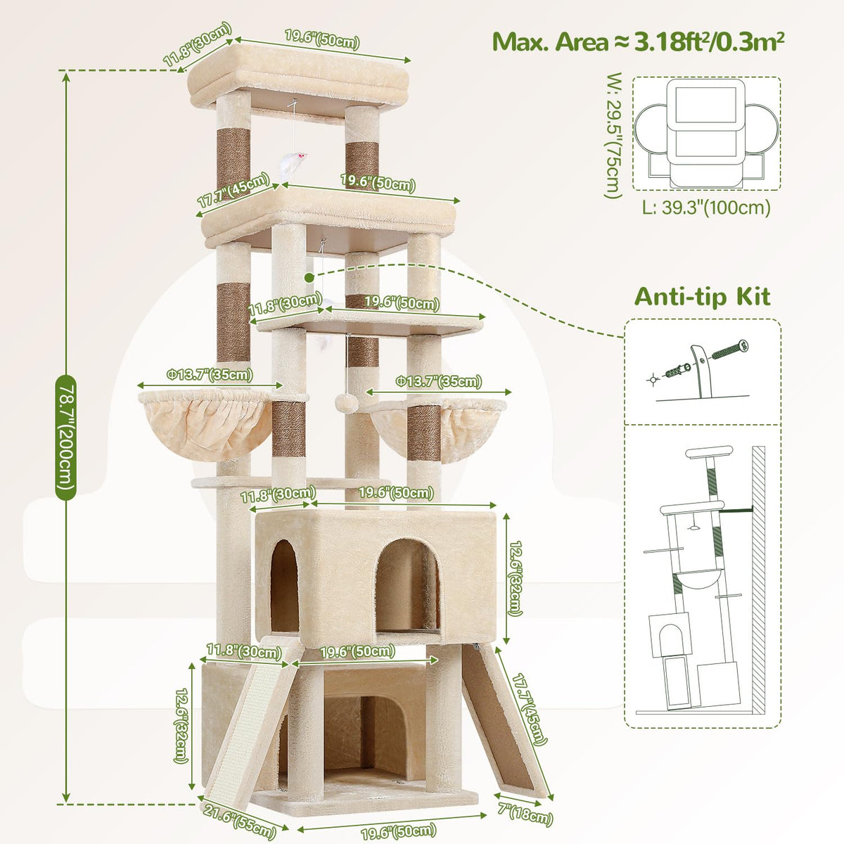 Beige Heavy Duty Cat Tree T463565